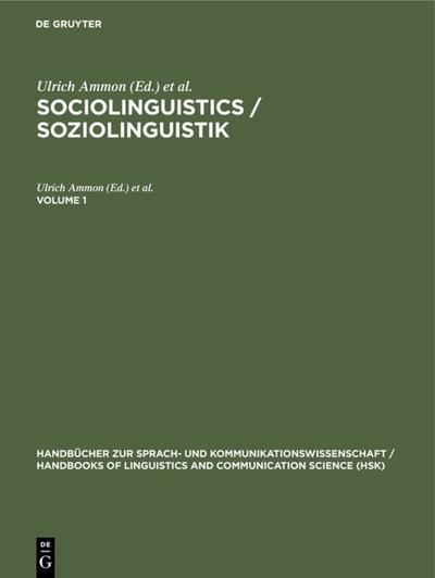 Sociolinguistics / Soziolinguistik. Volume 1