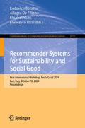 Recommender Systems for Sustainability and Social 