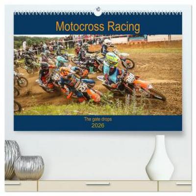 Motocross Racing - The gate drops (hochwertiger Premium Wandkalender 2026 DIN A2 quer), Kunstdruck in Hochglanz