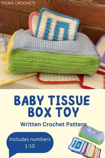 Baby Tissue Box Toy - Written Crochet Pattern