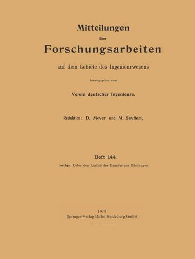 Ueber den Ausfluß des Dampfes aus Mündungen