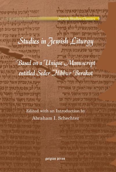 Studies in Jewish Liturgy