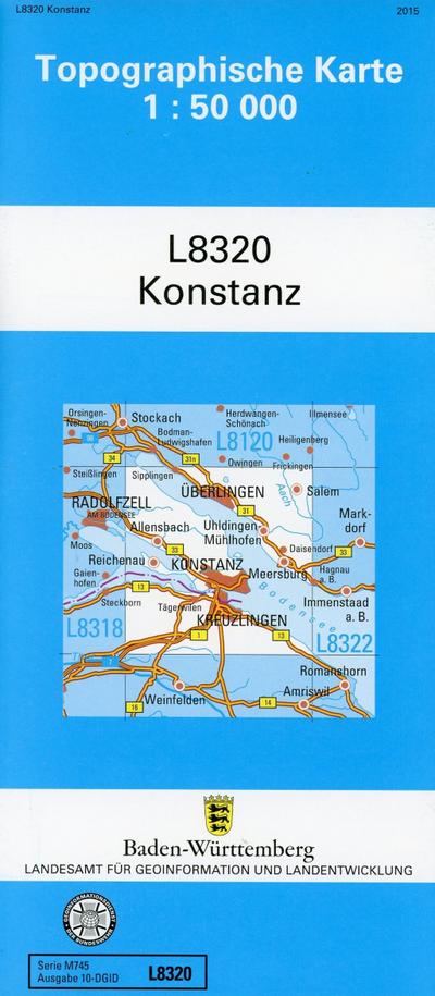 Topographische Karte Baden-Württemberg, Zivilmilitärische Ausgabe - Konstanz