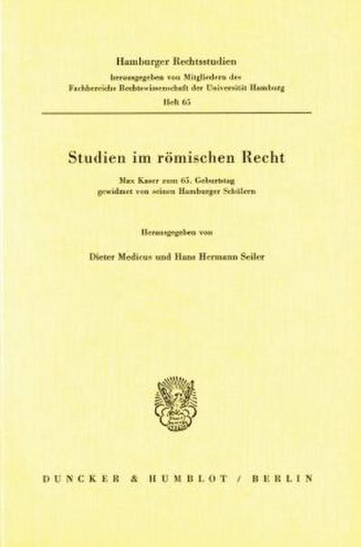 Studien im römischen Recht.