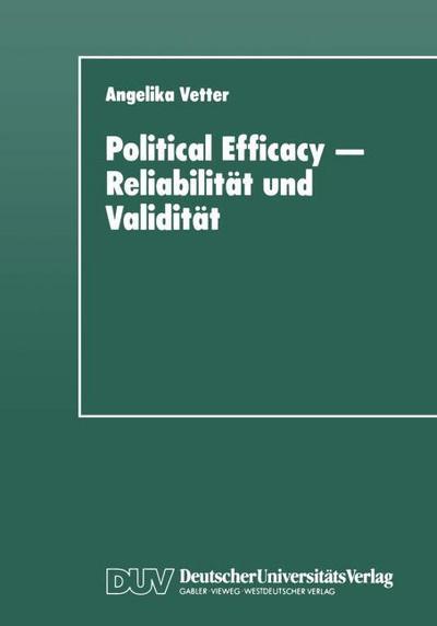 Political Efficacy Reliabilität und Validität