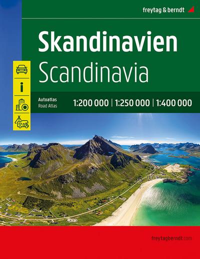 Skandinavien, Autoatlas 1:200 000/1:250 000/1:400 000, freytag & berndt