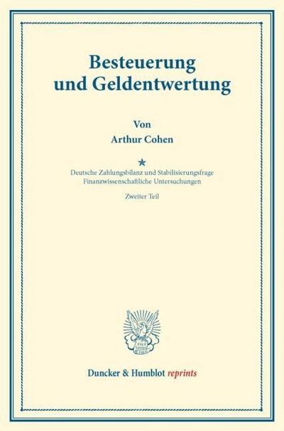 Besteuerung und Geldentwertung.
