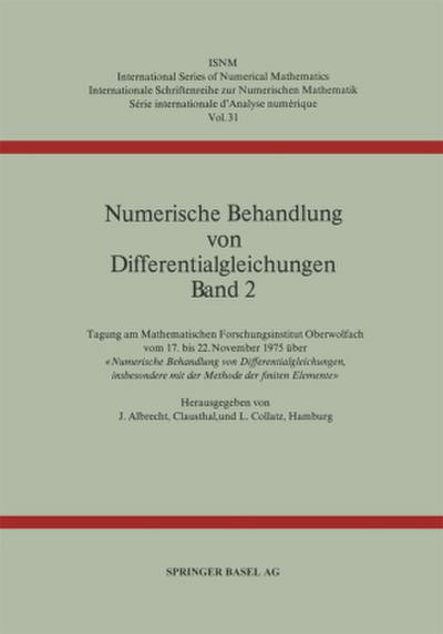 Numerische Behandlung von Differentialgleichungen Band 2