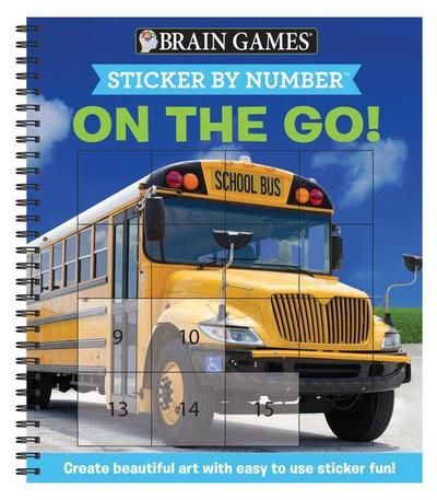 Brain Games - Sticker by Number: On the Go (Easy - Square Stickers)