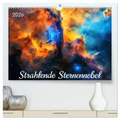 Strahlende Sternennebel (hochwertiger Premium Wandkalender 2026 DIN A2 quer), Kunstdruck in Hochglanz
