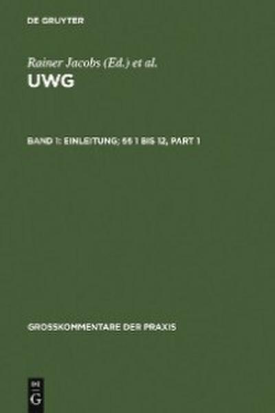 Einleitung; §§ 1 bis 12