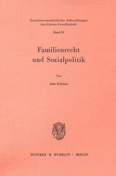 Familienrecht und Sozialpolitik.
