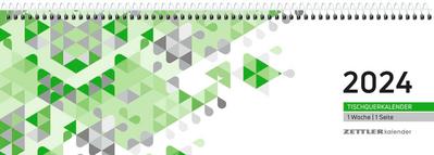 Tischquerkalender grün 1W/1S 2024 29,6x9,9