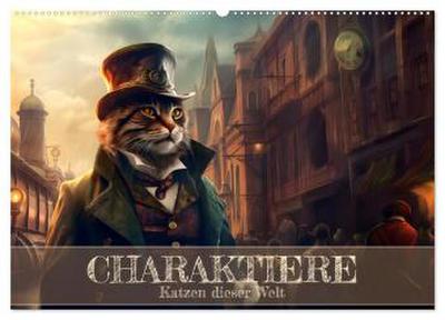 Charaktiere Katzen dieser Welt (Wandkalender 2026 DIN A2 quer), CALVENDO Monatskalender
