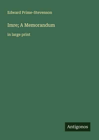 Imre; A Memorandum