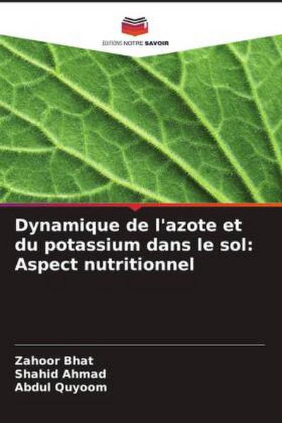 Dynamique de l’azote et du potassium dans le sol: Aspect nutritionnel