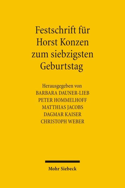 Festschrift für Horst Konzen zum siebzigsten Geburtstag