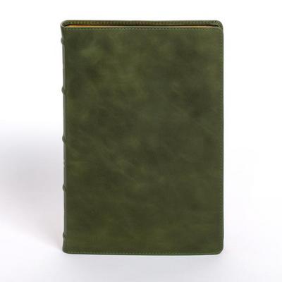 NASB Large Print Thinline Bible, Holman Handcrafted Collection, Marbled Olive Premium Calfskin