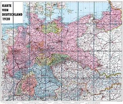Karte von DEUTSCHLAND - 1920 - gerollt