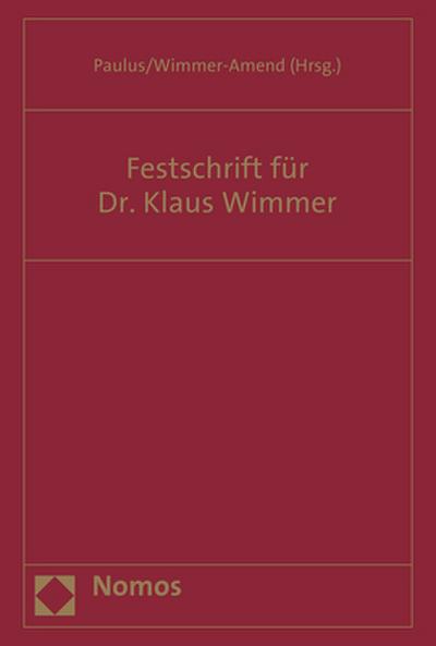 Festschrift für Dr. Klaus Wimmer