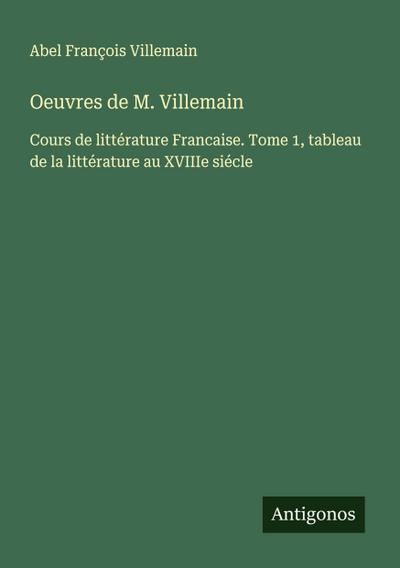 Oeuvres de M. Villemain