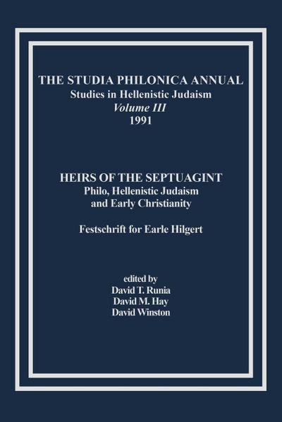 The Studia Philonica Annual, III, 1991