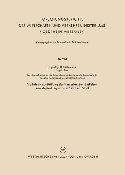 Verfahren zur Prüfung der Korrosionsbeständigkeit von Messerklingen aus rostfreiem Stahl