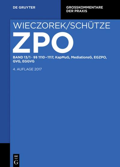 §§ 1110-1117, KapMuG, MediationsG, EGZPO, GVG, EGGVG