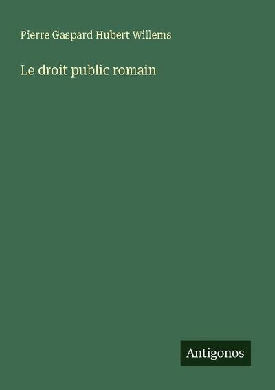 Le droit public romain