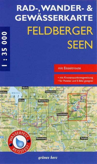 Feldberger Seen 1 : 35 000 Rad-, Wander- und Gewässerkarte