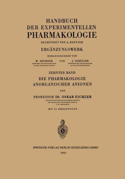 Die Pharmakologie Anorganischer Anionen