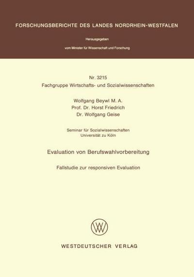 Evaluation von Berufswahlvorbereitung