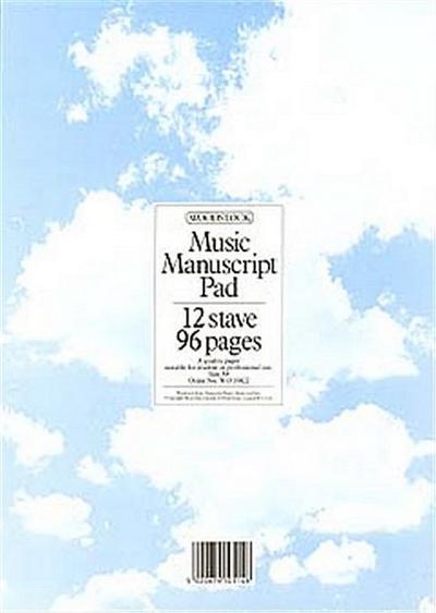 Music Manuscript Pad12 stave 96 pages A4