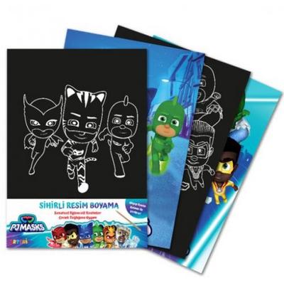 Pjmasks Sihirli Resim Boyama Ahsap Kalem Hediyeli