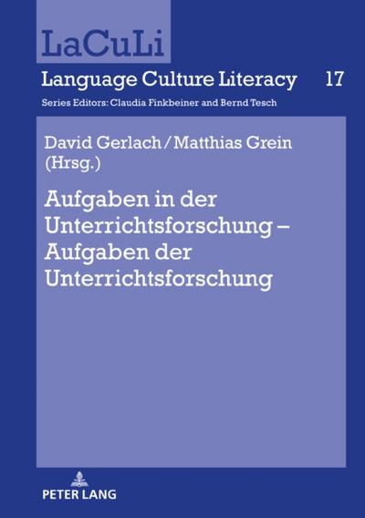 Aufgaben in der Unterrichtsforschung - Aufgaben der Unterrichtsforschung