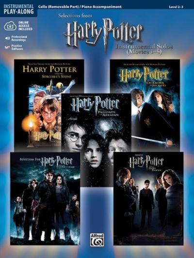 Selections from Harry Potter Movies 1-5, w. Audio-CD, for Cello and Piano Accompaniment