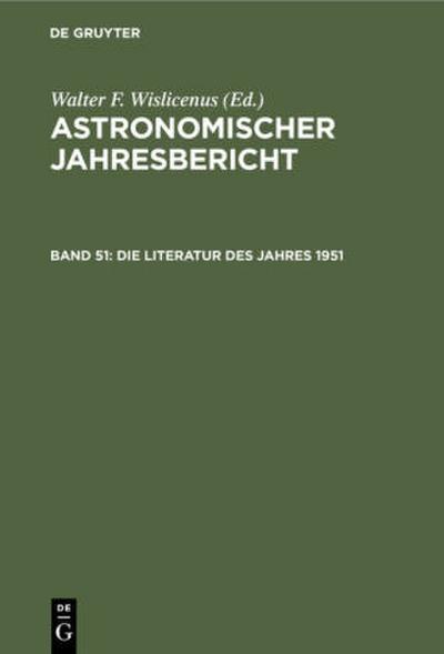 Die Literatur des Jahres 1951