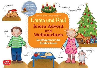 Emma und Paul feiern Advent und Weihnachten. Erzählschienen-Figurenset, m. 1 Beilage