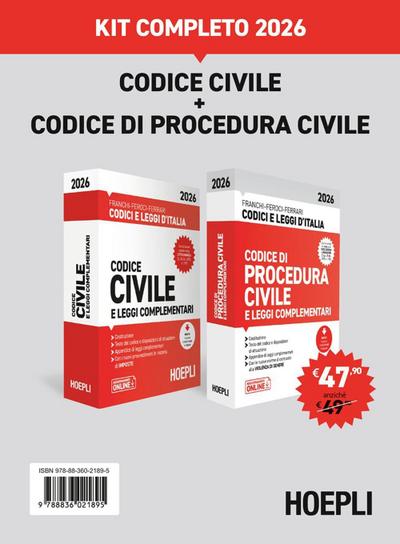 Codice civile + Codice di procedura civile. Kit completo 2026