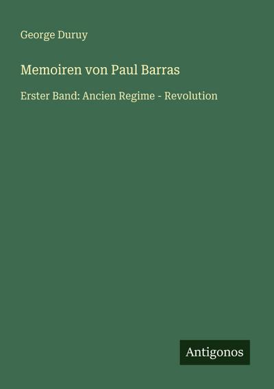 Memoiren von Paul Barras