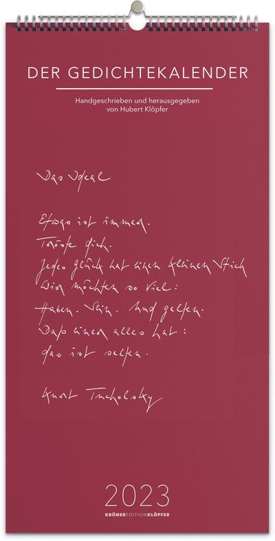 Der Gedichtekalender 2023