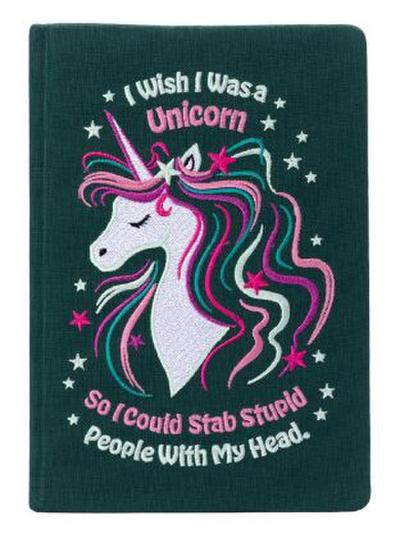 I Wish I Was a Unicorn Embroidered Journal