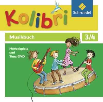 Kolibri - Musikbuch 3 / 4. Hörbeispiele und Tanz- 4 CD`s+1 DVD. Allgemeine Ausgabe 