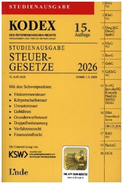 KODEX Studienausgabe Steuergesetze 2026