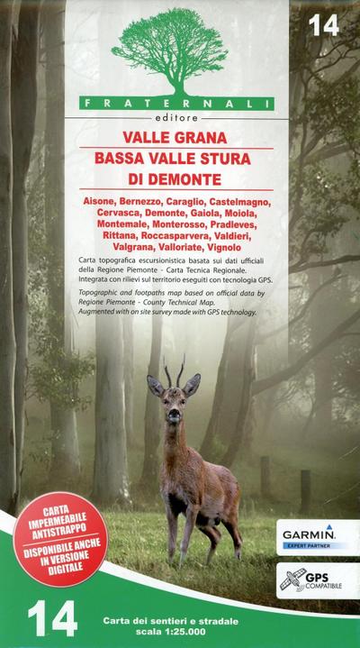 Carta n. 14. Bassa valle Stura di Demonte, val Grana