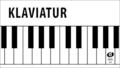 Klaviatur: Klaviertastatur von A'' (Kontra-Oktave) bis a'''' auf weißem Stabilkarton: Klaviertastatur von A'' (Kontra-Oktave) bis c'''' auf weißem Stabilkarton