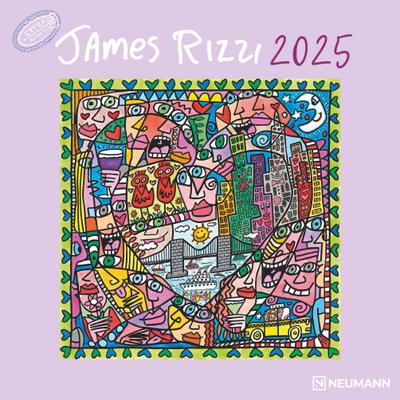 James Rizzi 2025 - Wand-Kalender - Broschüren-Kalender - 30x30 - 30x60 geöffnet - Kunst-Kalender