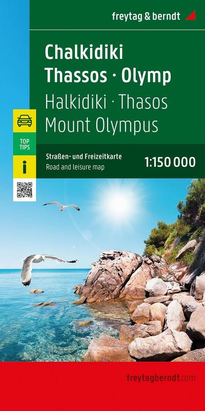 Chalkidiki - Thasos - Olymp, Straßen- und Freizeitkarte 1:150.000, freytag & berndt