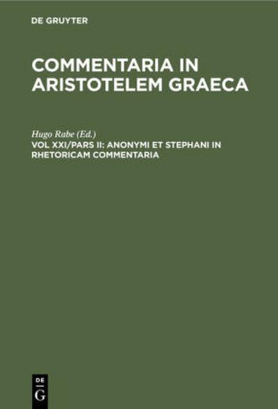 Anonymi et Stephani in rhetoricam commentaria