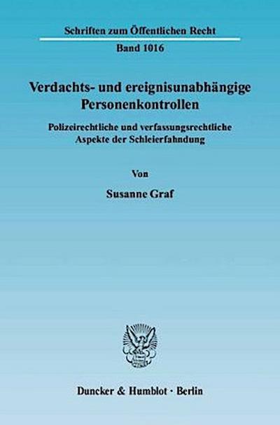Verdachts- und ereignisunabhängige Personenkontrollen.